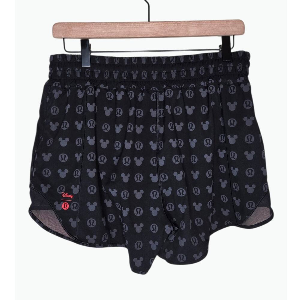 Lululemon x Disney Mickey Mouse Ears Black Gray Athletic Shorts Women's 10